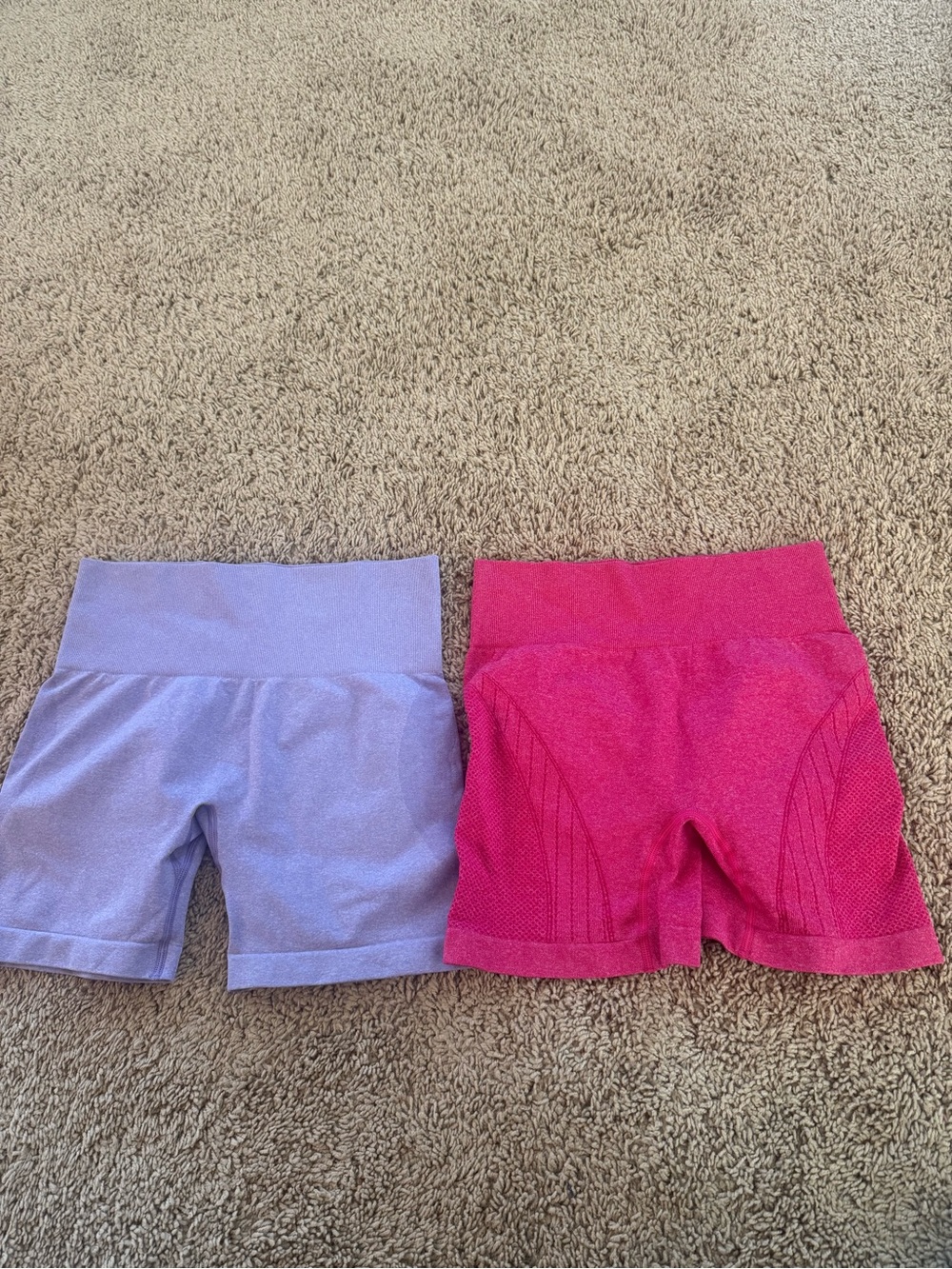 Womens Active Seamless Bike Shorts - Pink and Lavender